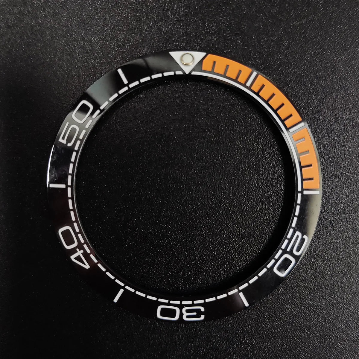 Sloping 41.5x32.8mm ceramic bezel GMT diving watch insert, durable replacement for men's watches.