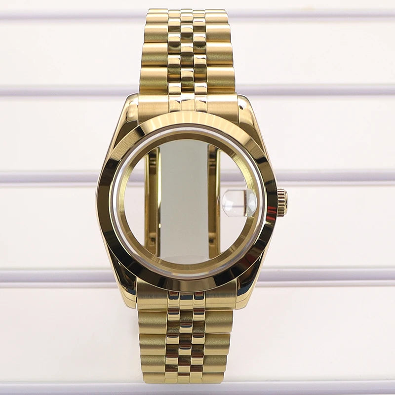 36/39mm Watch Case Bevel Edge Bezel Sapphire Glass For NH35 NH36 NH38 Miyota8215