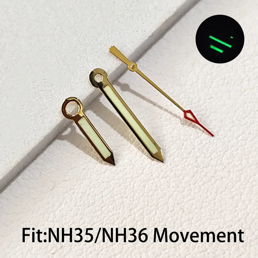 Watch Hands for NH35 NH36 Series Movement C3 Luminous Men's Watches Pointers