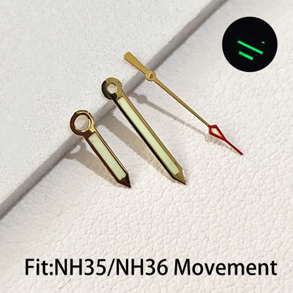 Watch Hands for NH35 NH36 Series Movement C3 Luminous Men's Watches Pointers
