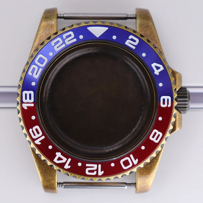 40mm Bronze SUB Watch Case Bezel For NH35/36 GMT NH34/38 4R36 Sapphire Crystal