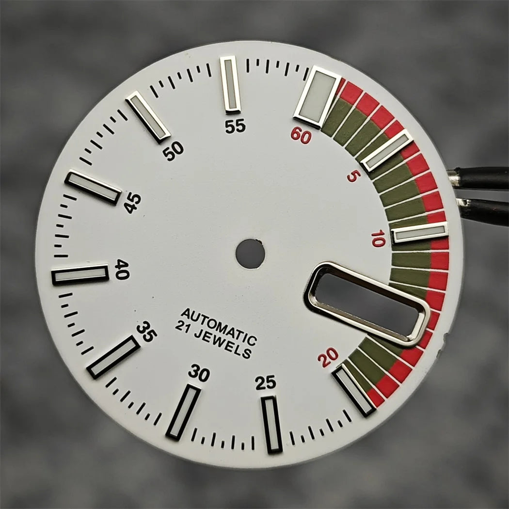 28.5mm Watch Dial Green Luminous Modified Diving Dial for NH35/4R35 Movement
