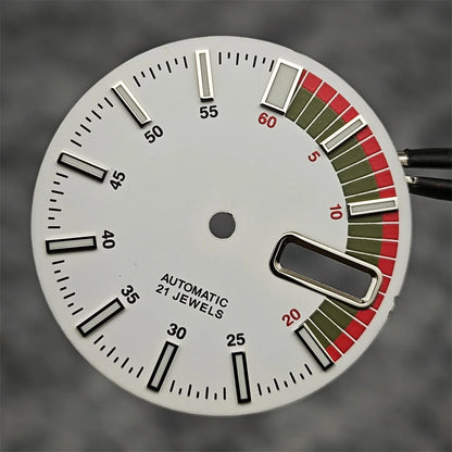 28.5mm Watch Dial Green Luminous Modified Diving Dial for NH35/4R35 Movement