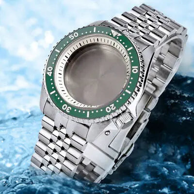 42mm Sapphire Glass Watch Case Fit SKX 007 NH35 NH36 2824 White Chapter ring