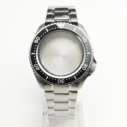 42mm Watch Case+ Strap Set SKX007 Case with Chapter Ring Sapphire for NH35 NH36