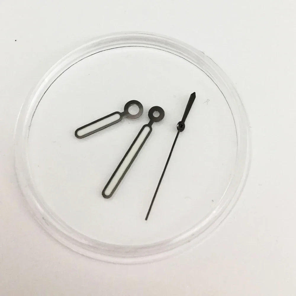 Black / Silver Modified Watch Hands for 8215/2813 Movement Green Luminous Needle