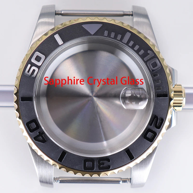 40mm Watch Case Sapphire Glass For NH35 NH36 34 8215 2824 PT5000 Fit 28.5mm Dial