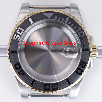 40mm Watch Case Sapphire Glass For NH35 NH36 34 8215 2824 PT5000 Fit 28.5mm Dial