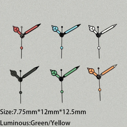 Modified Candy Color Green/Yellow Luminous Watch Hands for NH35/NH36/4R/7S