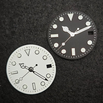 28.5mm Watch Dial & Watch Hands Set Yacht SUB Dial Green Luminous for NH35 NH36