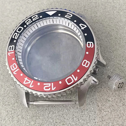 316L Steel 41.5mm 3.8 SKX007 SUB GMT 1-11 Bezel+Ring Watch Case Fit NH35/NH36