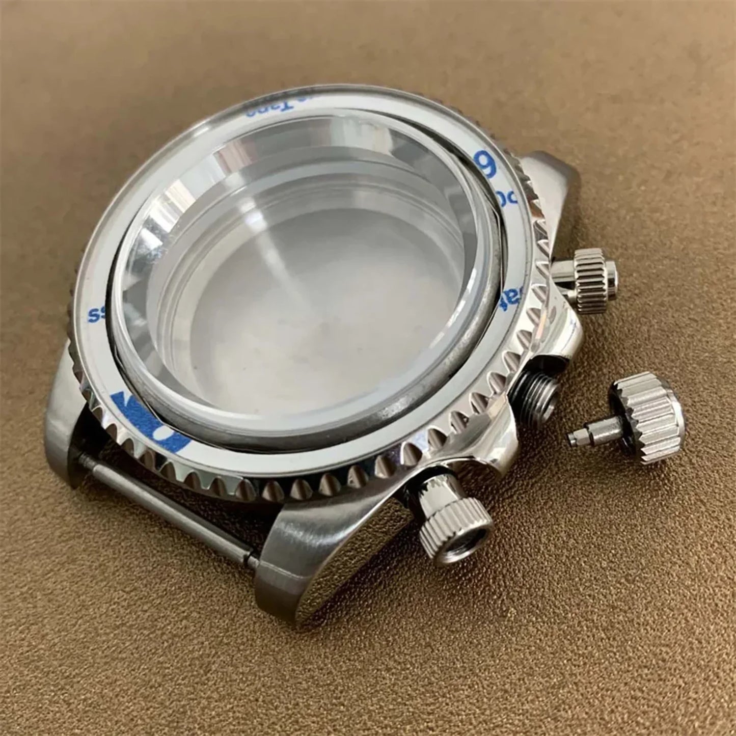 40MM 316L Stainless Steel Case Sapphire Glass Watch Case for VK63 Movement