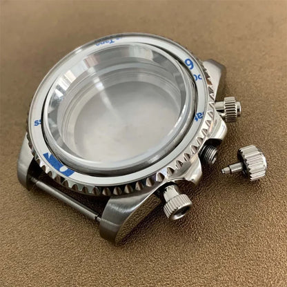 40MM 316L Stainless Steel Case Sapphire Glass Watch Case for VK63 Movement