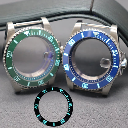 Diver 40mm Watch Case Sapphire For Nh34 Nh35 Nh36 Luminous SUB Ceramic Bezel