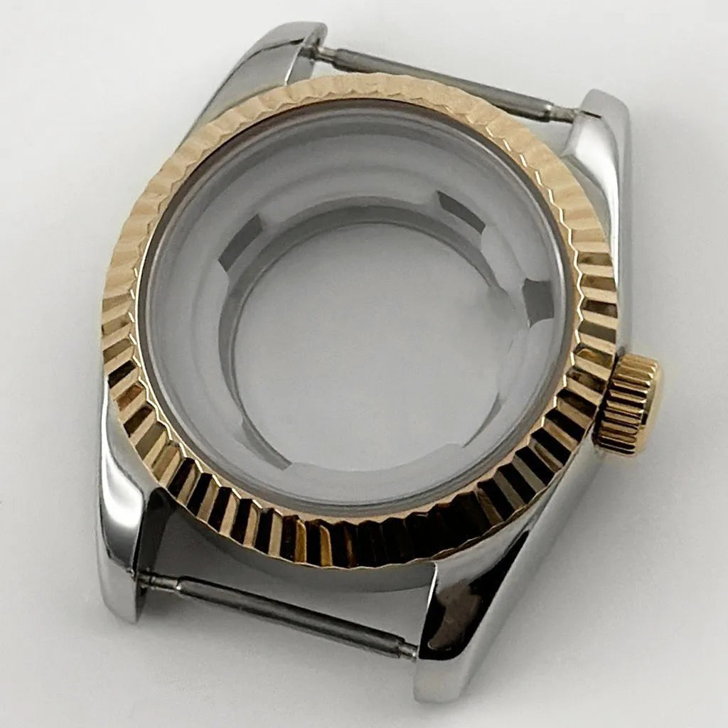 31MM Ladies Round Polished Fluted Bezel Sapphire Crystal Watch Case for NH05/06