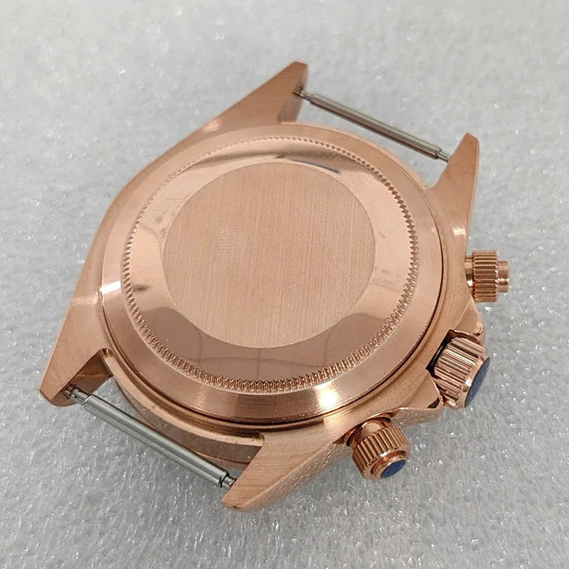 316L 39mm Case Colorful Diamond Ceramic Bezel Compatible with VK63 Three-Eye