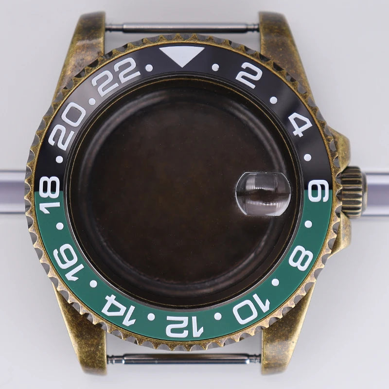 40mm Bronze SUB Watch Case Bezel For NH35/36 GMT NH34/38 4R36 Sapphire Crystal