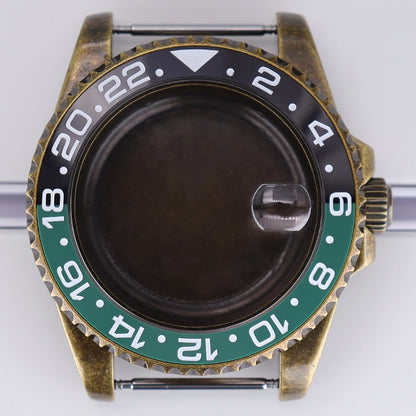 40mm Bronze SUB Watch Case Bezel For NH35/36 GMT NH34/38 4R36 Sapphire Crystal