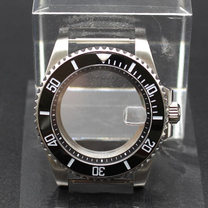 40mm Diver Watch Cases Ceramic Bezel Sapphire Glass For Sub NH35 NH36 NH34 NH38