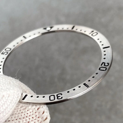 Flat 38mm*31.5mm Silver Steel Bezel Ring insert for SKX007 3.8 Diver Mechanical Watch Replacement Watch Parts