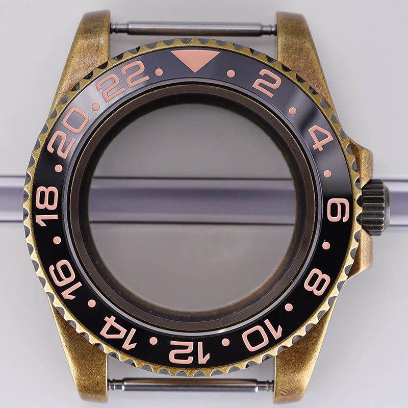 40mm Bronze SUB Watch Case Bezel For NH35/36 GMT NH34/38 4R36 Sapphire Crystal