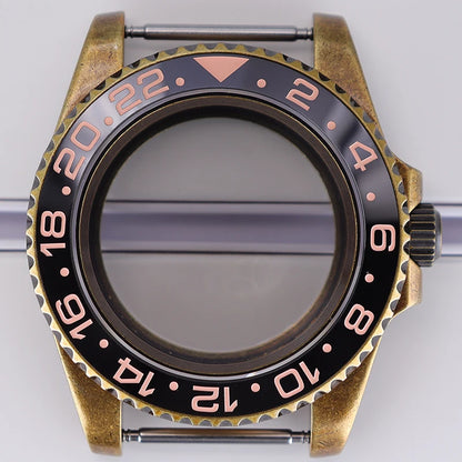 40mm Bronze SUB Watch Case Bezel For NH35/36 GMT NH34/38 4R36 Sapphire Crystal