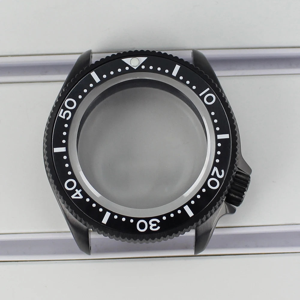 38mm Steel Watch Case For Nh35 Nh36 4R36 With Sapphire Crystal Ceramic Bezel