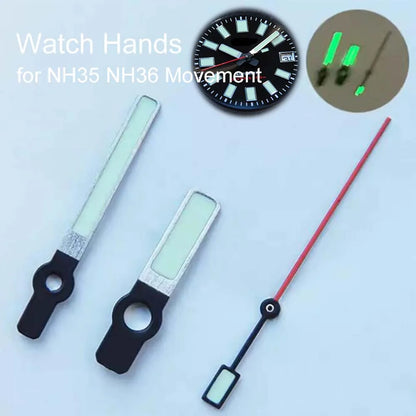 Strong Green Modified Luminous Watch Hands Set for NH35 NH36 Movement