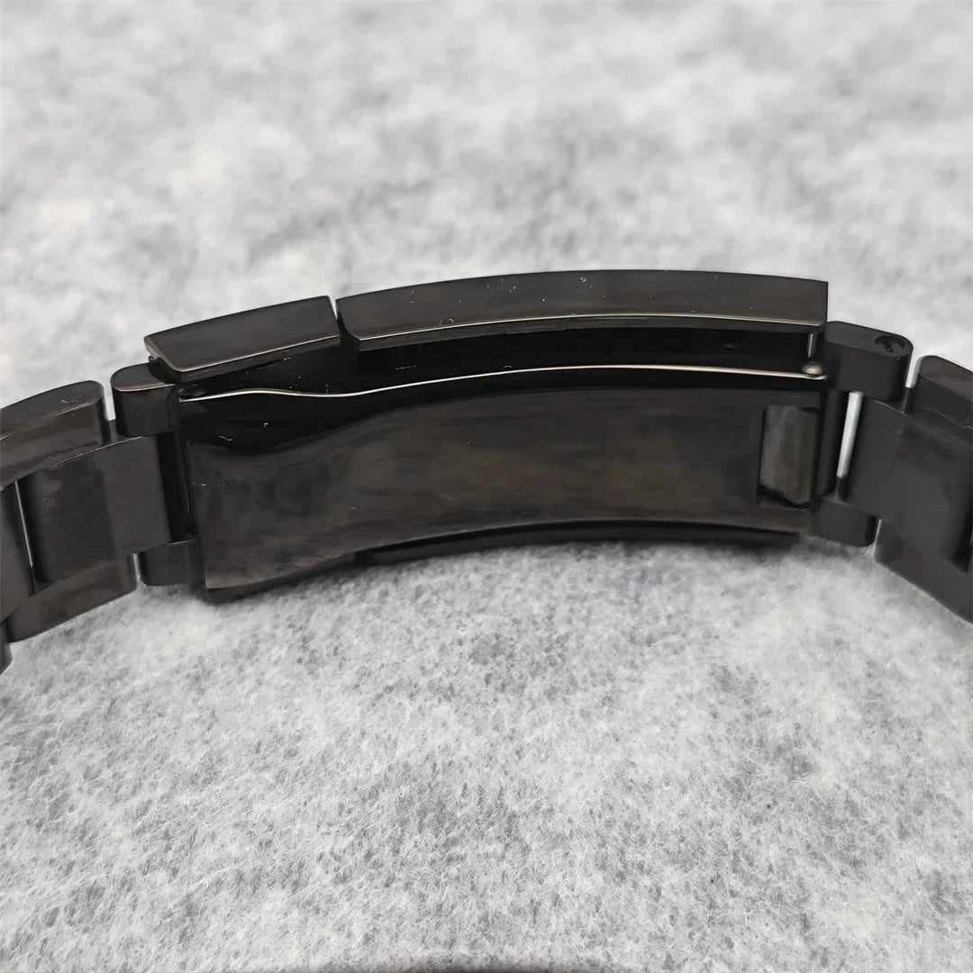 40MM Black Watch Case + Strap SUB Steel Case with Sapphire Crystal for NH35 NH36