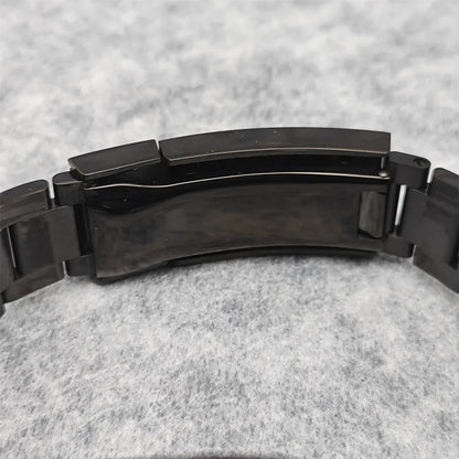 40MM Black Watch Case + Strap SUB Steel Case with Sapphire Crystal for NH35 NH36