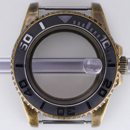 40mm Bronze SUB Watch Case Bezel For NH35/36 GMT NH34/38 4R36 Sapphire Crystal