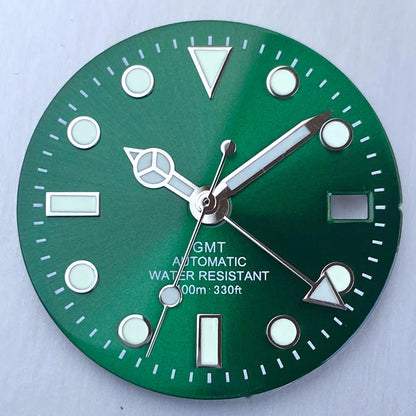 Sub Mod 29mm silver blue-green dial for NH34A automatic men's watch