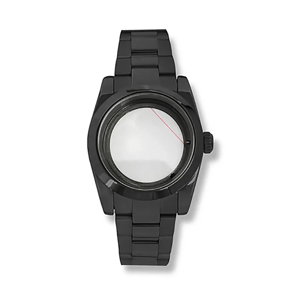 36/39mm Black Sapphire Glass Watch Case Strap Kits for NH35 NH36 Movement