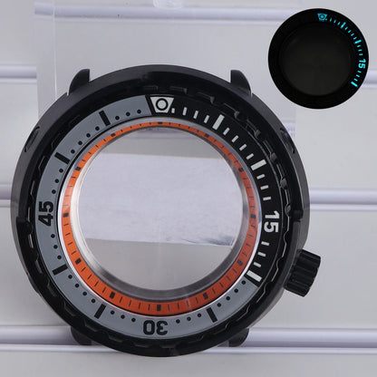 47mm Watch Case C3 Luminous Bezel For NH35 NH36 NH38 4R36 Modified Tuna Can
