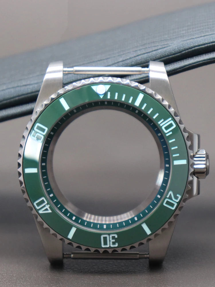 Diver 40mm Watch Case Sapphire For Nh34 Nh35 Nh36 Luminous SUB Ceramic Bezel