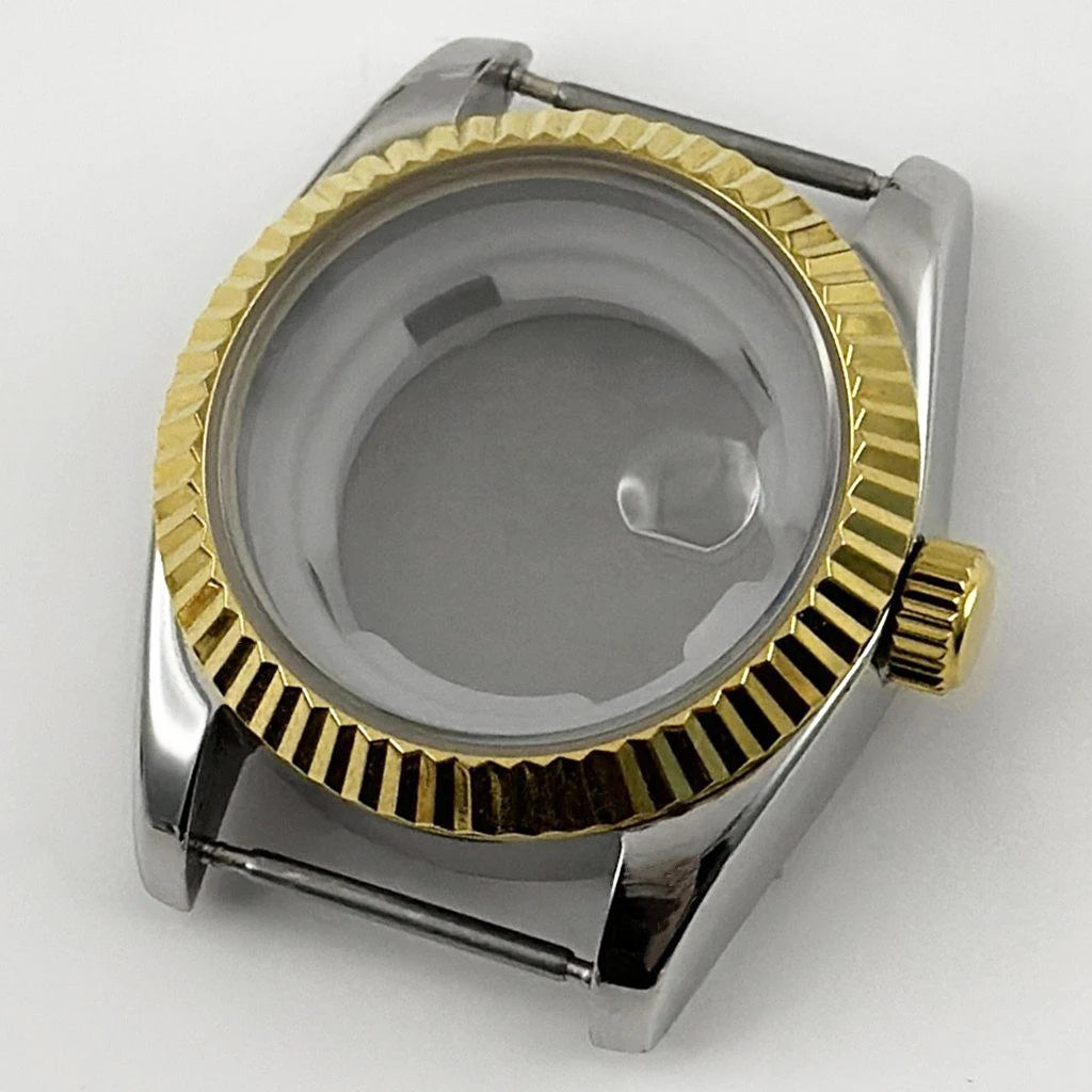 31MM Ladies Round Polished Fluted Bezel Sapphire Crystal Watch Case for NH05/06