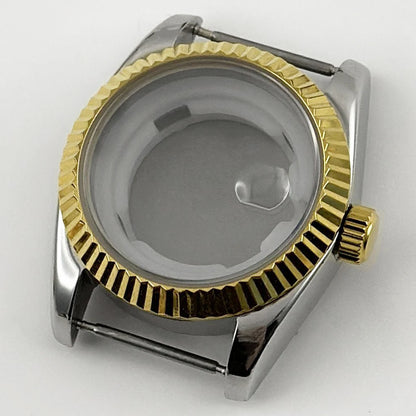 31MM Ladies Round Polished Fluted Bezel Sapphire Crystal Watch Case for NH05/06