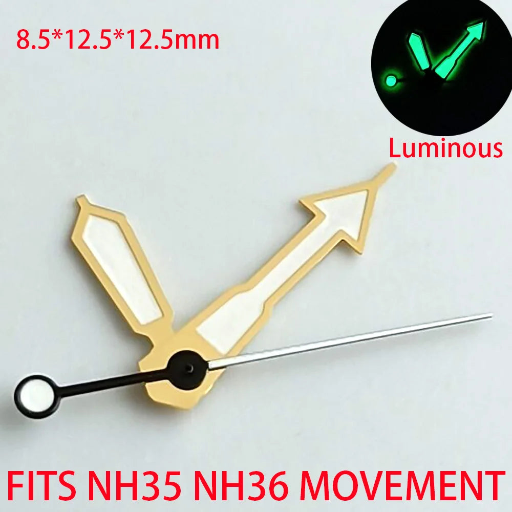 Watch Accessories Pointer NH 35 NH36 Hands Green/Blue Super Luminous Suitable For NH 35 NH36 Movement