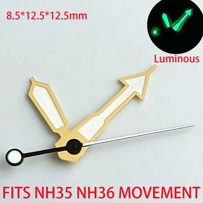 Watch Accessories Pointer NH 35 NH36 Hands Green/Blue Super Luminous Suitable For NH 35 NH36 Movement