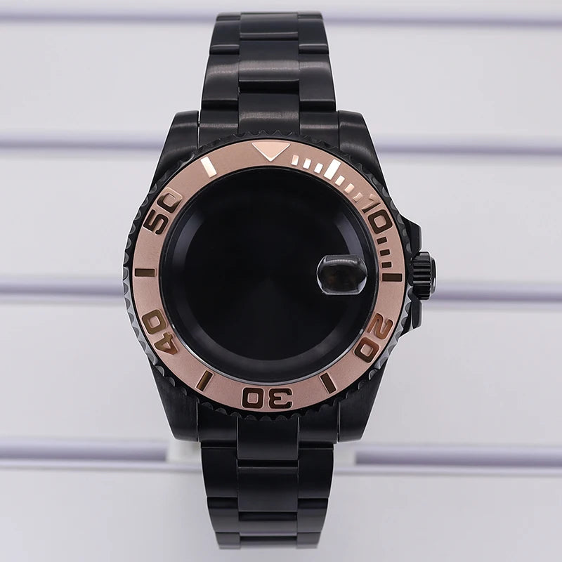 40mm Watch Case PVD Strap Sapphire For NH35 NH36 NH34 ETA 2824 8215 GMT SUB