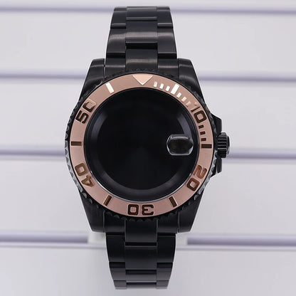 40mm Watch Case PVD Strap Sapphire For NH35 NH36 NH34 ETA 2824 8215 GMT SUB