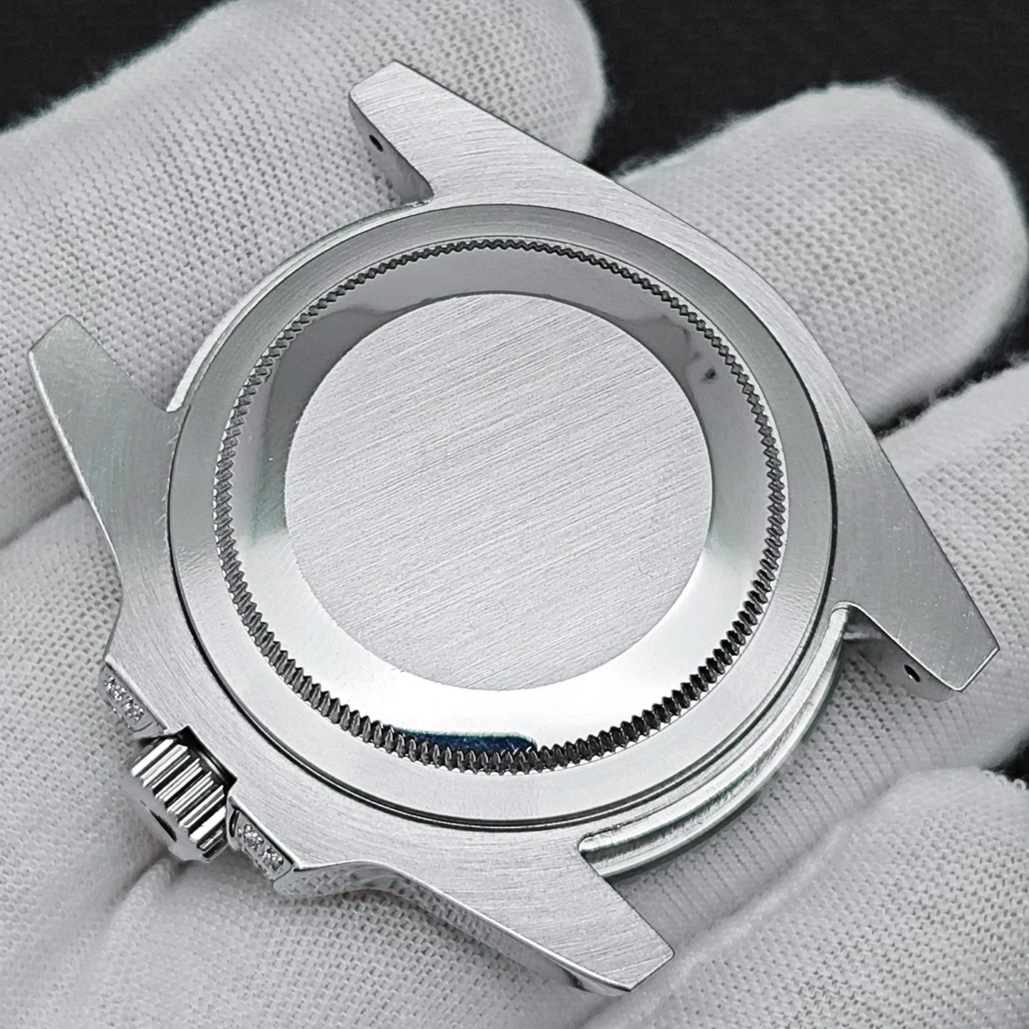 40.5mm Diamond Steel Watch Case with Strap Sapphire Glass for NH34/NH35/NH36