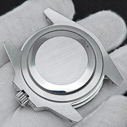 40.5mm Diamond Steel Watch Case with Strap Sapphire Glass for NH34/NH35/NH36