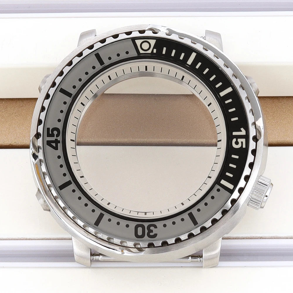 43mm Watch Case For NH34 NH35 NH36 NH38 Tuna Sapphire Crystal Luminous Bezel