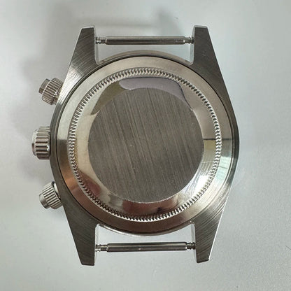 316L Steel 39mm VK67 Silver Watch Case Sapphire Glass Ceramic Bezel Fit VK67