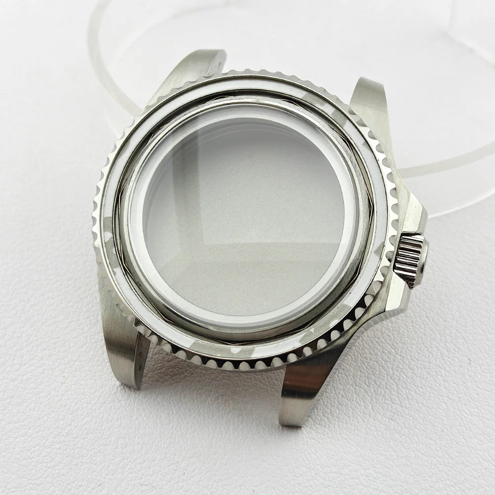 42.8mm Watch Cases Sapphire Both Side Curved Glass Ceramic Bezel For NH34/36/38