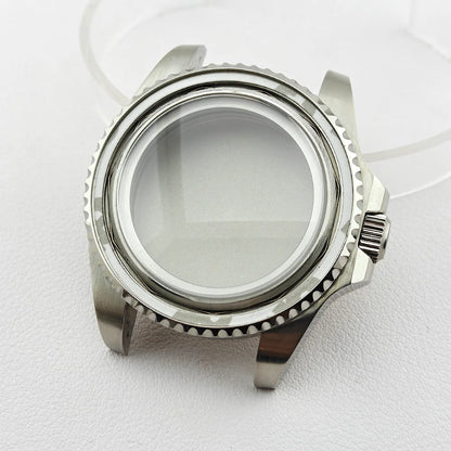 42.8mm Watch Cases Sapphire Both Side Curved Glass Ceramic Bezel For NH34/36/38