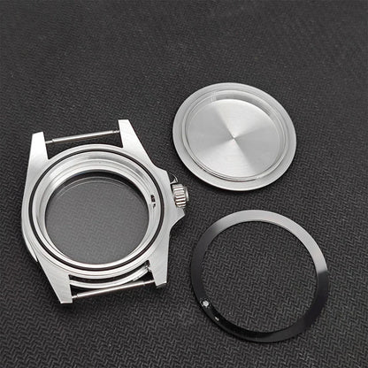 39.5mm Steel Watch Case Retro Flat Mirror Case Sapphire Crystal Fit NH35 NH36