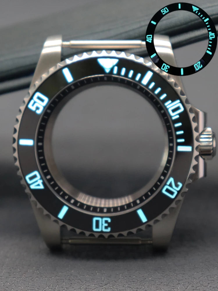 Diver 40mm Watch Case Sapphire For Nh34 Nh35 Nh36 Luminous SUB Ceramic Bezel