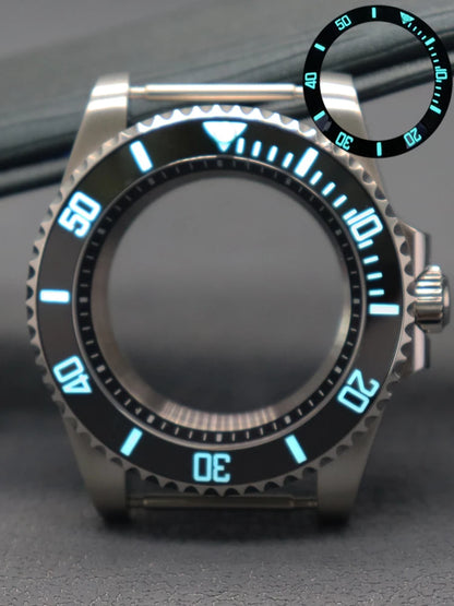 Diver 40mm Watch Case Sapphire For Nh34 Nh35 Nh36 Luminous SUB Ceramic Bezel